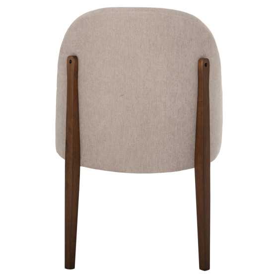 DINING CHAIR RAMMER HM9744.02 RUBBERWOOD IN WALNUT-ECRU FABRIC 57x55x86Hcm.
