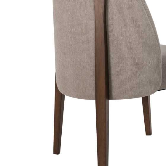 DINING CHAIR RAMMER HM9744.02 RUBBERWOOD IN WALNUT-ECRU FABRIC 57x55x86Hcm.