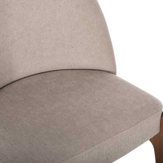 DINING CHAIR RAMMER HM9744.02 RUBBERWOOD IN WALNUT-ECRU FABRIC 57x55x86Hcm.