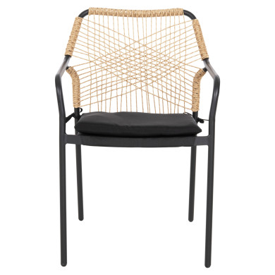 ΠΟΛΥΘΡΟΝΑ ΑΛΟΥΜΙΝΙΟΥ TROTTER HM5865.11 ΣΚΟΥΡΟΣ ΓΚΡΙ ΣΚΕΛΕΤΟΣ ΜΕ WICKER ΜΠΕΖ & ΜΑΥΡΟ ΜΑΞΙΛΑΡΙ