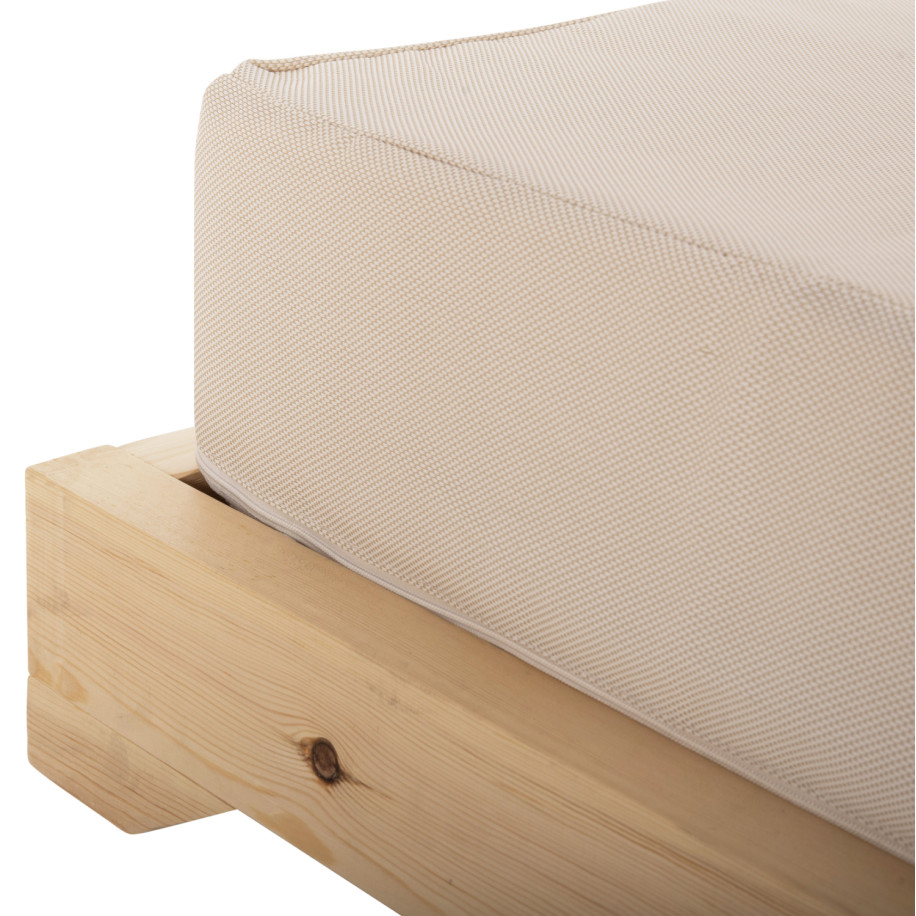 ΞΑΠΛΩΣΤΡΑ IKARIA ΜΕ ΠΟΔΙ HM10623.02 ΠΕΥΚΟ ΣΕ ΦΥΣΙΚΟ-ΜΠΕΖ TEXTILEΝΕ-ΜΑΞΙΛΑΡΙ 20εκ.