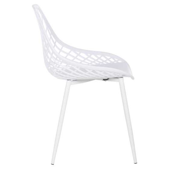 CHAIR POLYPROPYLENE LIO HM9524.11 IN WHITE COLOR WITH WHITE METAL LEGS 52x53x82Hcm.