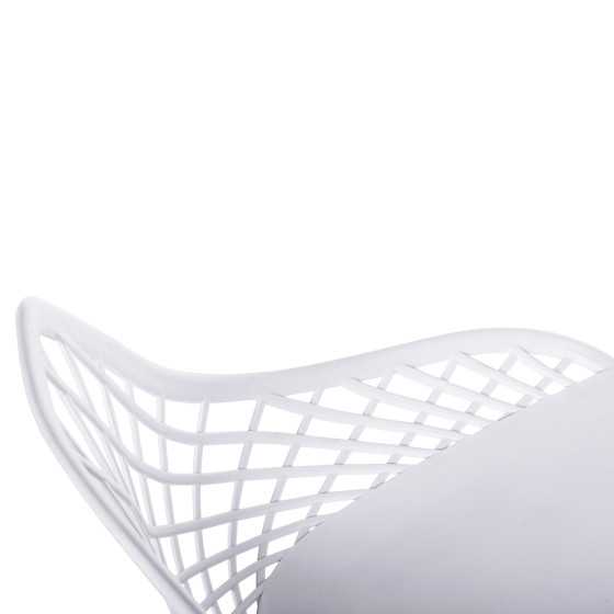 CHAIR POLYPROPYLENE LIO HM9524.11 IN WHITE COLOR WITH WHITE METAL LEGS 52x53x82Hcm.