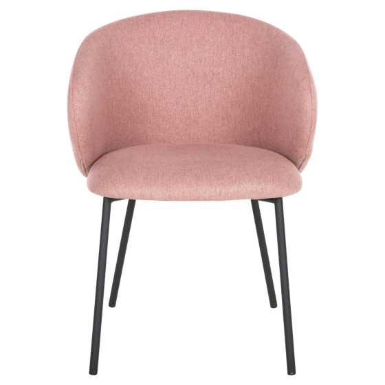 DINING CHAIR ISIAH HM9615.02 DUSTY PINK FABRIC-BLACK METAL LEGS 56x56x76Hcm.