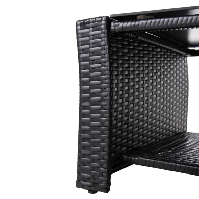 ΣΑΛΟΝΙ ΕΞ.ΧΩΡΟΥ 4ΤΜΧ THORE HM5978 ΣΥΝΘ. RATTAN ΜΑΥΡΟ-ΜΠΕΖ ΜΑΞΙΛΑΡΙΑ