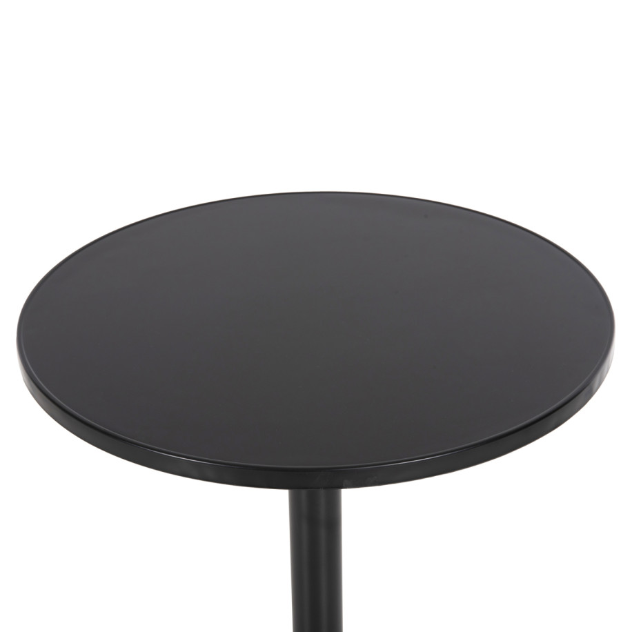 ΤΡΑΠΕΖΙ ΣΤΡΟΓΓΥΛΟ GOSS HM5974.01 ΑΛΟΥΜΙΝΙΟ ΜΑΥΡΟ Φ60x70Υεκ.