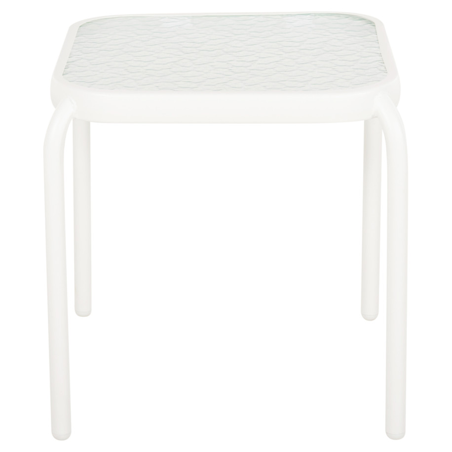 ΤΡΑΠΕΖΑΚΙ ΕΞ.ΧΩΡΟΥ ΤΕΤΡΑΓΩΝΟ DIDO HM5975.02 ΛΕΥΚΟ ΜΕΤΑΛΛΟ-ΓΥΑΛΙ 40x40x40Υεκ