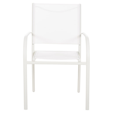 OUTDOOR ARMCHAIR REDAN HM5976.02 WHITE METAL-WHITE TEXTILENE 56x60x88Hcm.