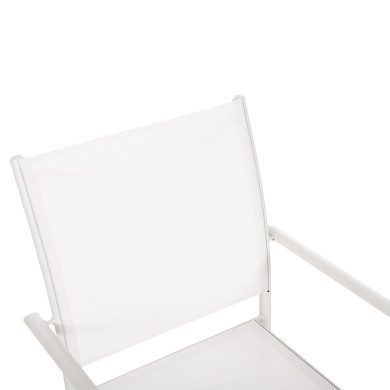 OUTDOOR ARMCHAIR REDAN HM5976.02 WHITE METAL-WHITE TEXTILENE 56x60x88Hcm.