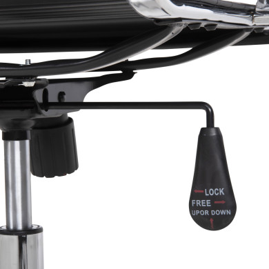 MANAGER'S OFFICE CHAIR BOSS HM1059.31 BLACK PU-CHROMED METAL FRAME AND BASE 53x57x109Hcm.