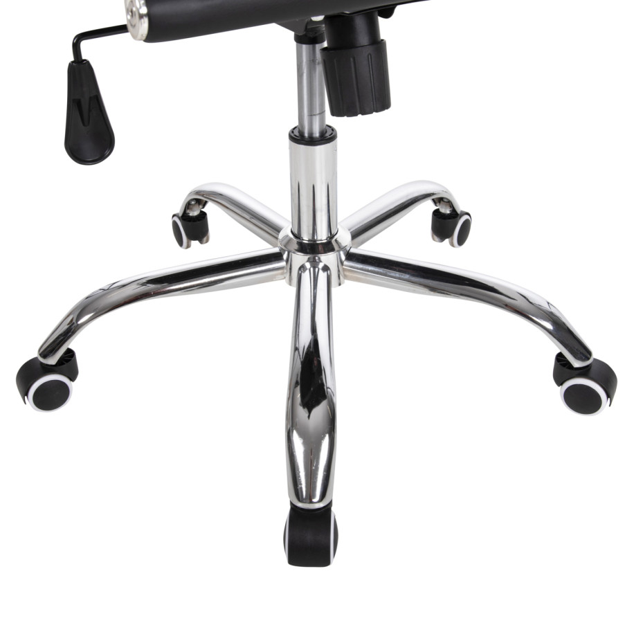 MANAGER'S OFFICE CHAIR BOSS HM1059.31 BLACK PU-CHROMED METAL FRAME AND BASE 53x57x109Hcm.