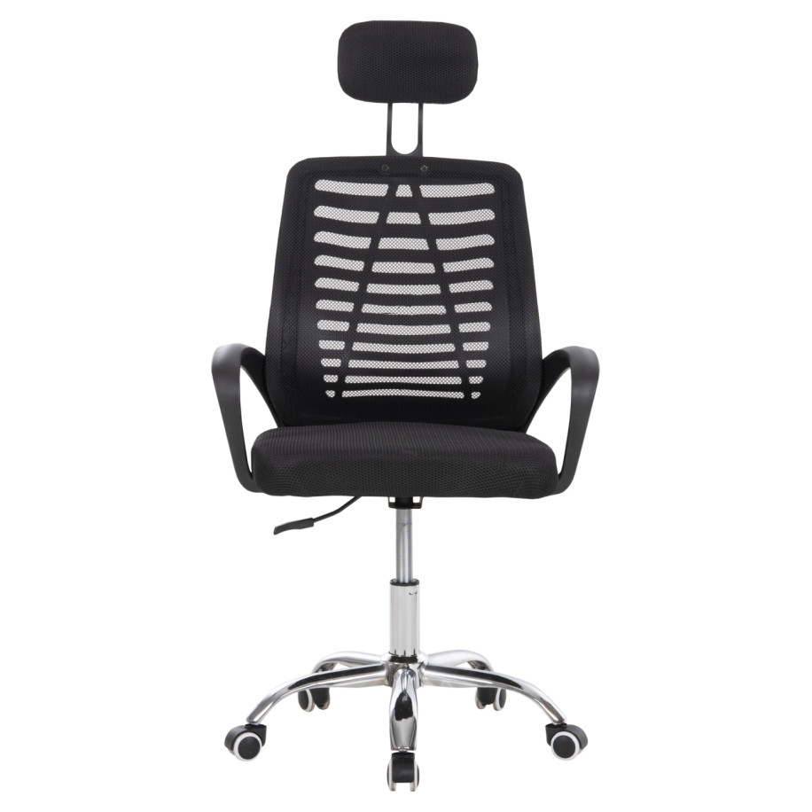 OFFICE CHAIR TRAIL2 HM1193 BLACK MESH-CHROMED METAL LEG 62x59x120Hcm.