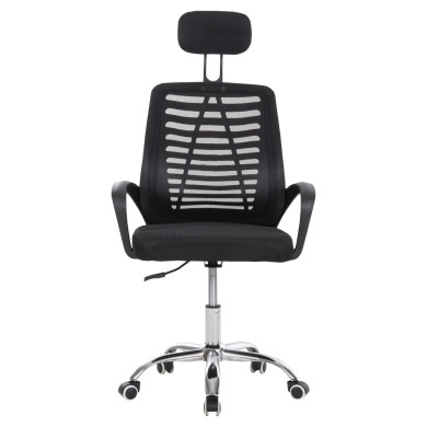 OFFICE CHAIR TRAIL2 HM1193 BLACK MESH-CHROMED METAL LEG 62x59x120Hcm.