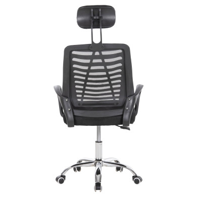 OFFICE CHAIR TRAIL2 HM1193 BLACK MESH-CHROMED METAL LEG 62x59x120Hcm.