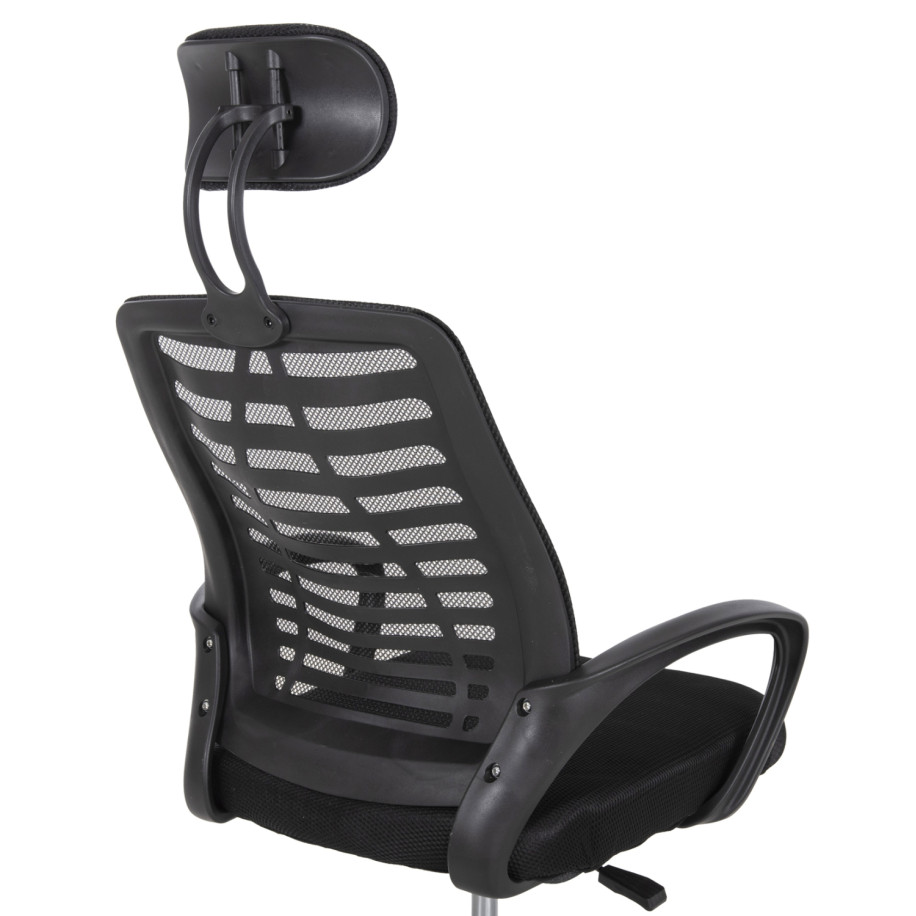 OFFICE CHAIR TRAIL2 HM1193 BLACK MESH-CHROMED METAL LEG 62x59x120Hcm.