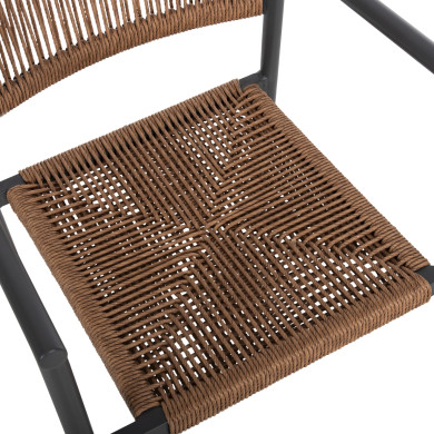 ALUMINUM ARMCHAIR STER HM5786.12 ANTHRACITE-SYNTHETIC RATTAN IN BEIGE 55,5x53x78Hcm.