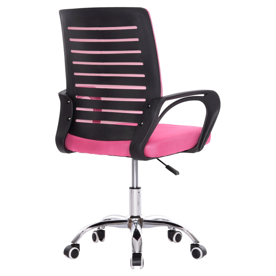 OFFICE CHAIR TRAIL HM1192.35 PINK MESH-CHROMED METAL LEG 62x51x98Hcm.