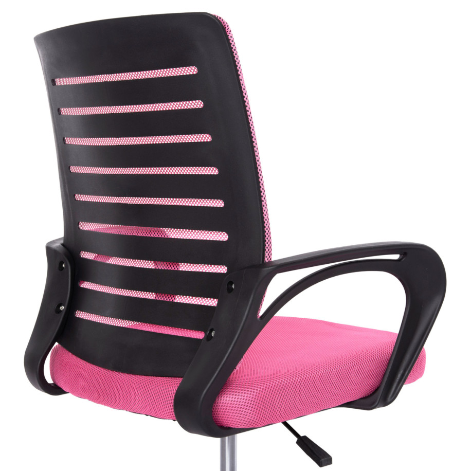 OFFICE CHAIR TRAIL HM1192.35 PINK MESH-CHROMED METAL LEG 62x51x98Hcm.