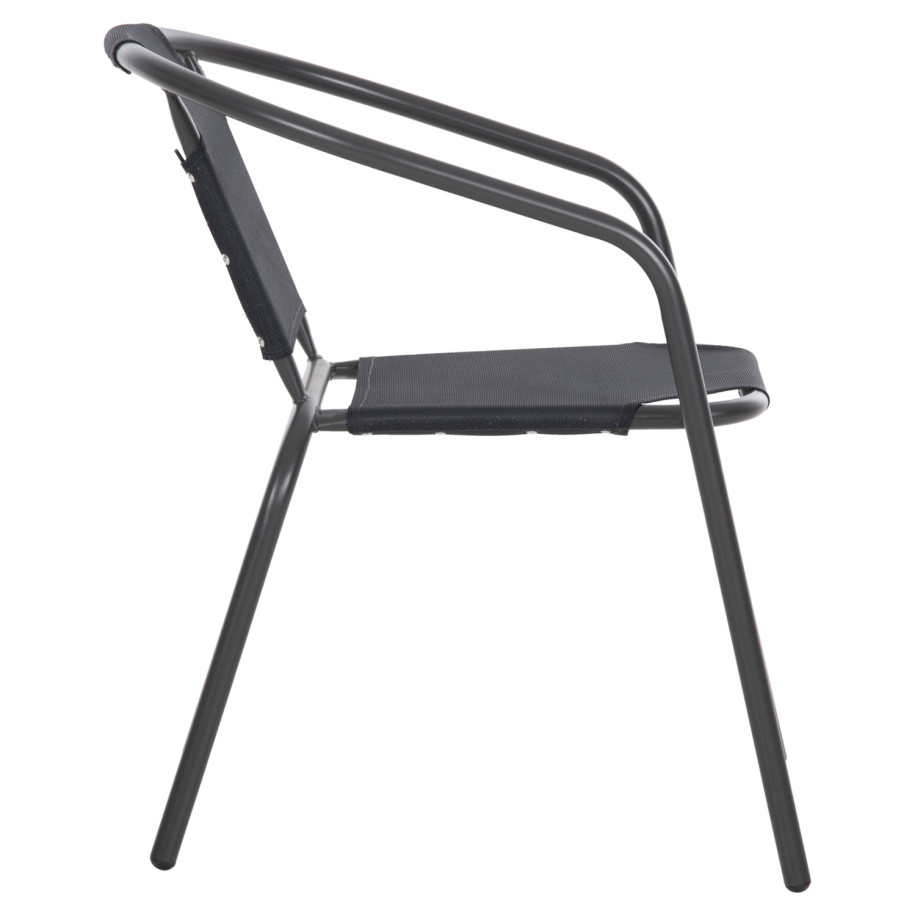 ARMCHAIR OUTDOOR LEDAN HM5977.01 METAL & TEXTILENE IN GREY 55x58x72Hcm.
