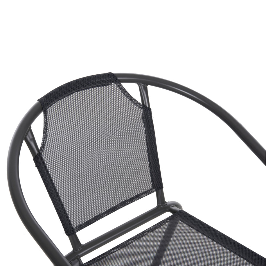 ARMCHAIR OUTDOOR LEDAN HM5977.01 METAL & TEXTILENE IN GREY 55x58x72Hcm.
