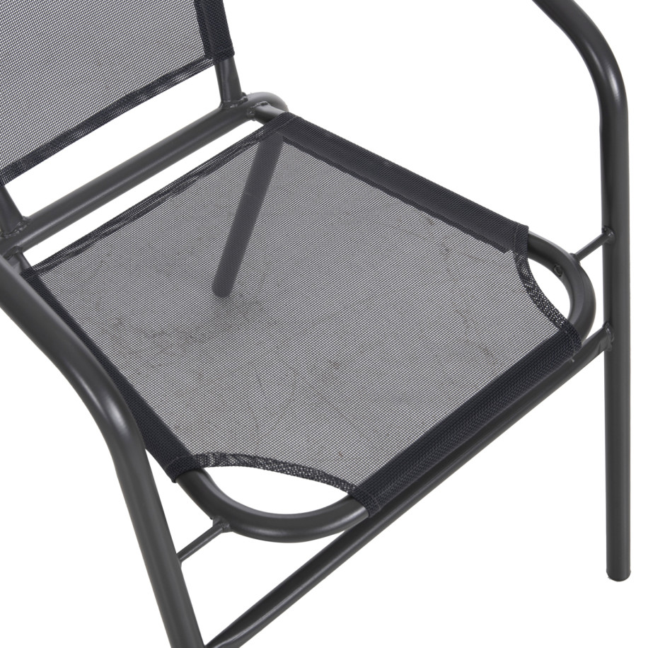 ARMCHAIR OUTDOOR LEDAN HM5977.01 METAL & TEXTILENE IN GREY 55x58x72Hcm.