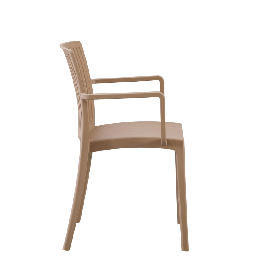 POLYPROPYLENE ARMCHAIR IDA HM6127.05 CAPPUCCINO 41,3x54,2x81,8Hcm.