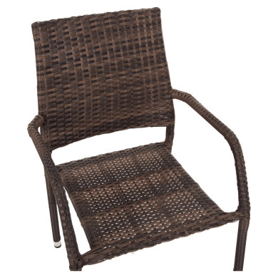 ARMCHAIR OUTDOOR MORNER HM6074.01 METAL-BROWN WICKER 55x58x87H