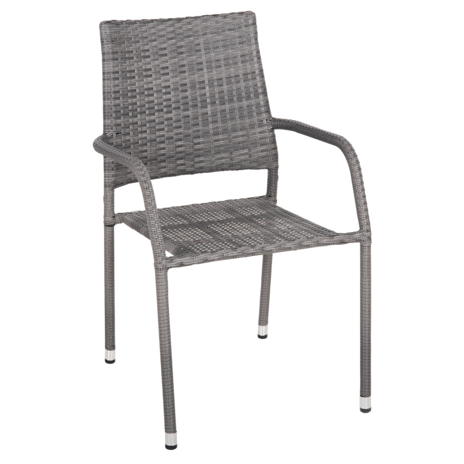 ARMCHAIR OUTDOOR MORNER HM6074.02 METAL-GREY WICKER 55x58x87H.