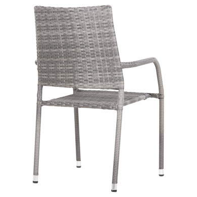 ARMCHAIR OUTDOOR MORNER HM6074.02 METAL-GREY WICKER 55x58x87H.