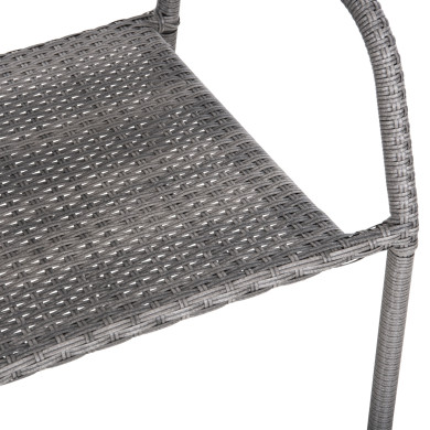 ARMCHAIR OUTDOOR MORNER HM6074.02 METAL-GREY WICKER 55x58x87H.