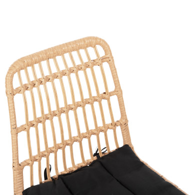CHAIR OUTDOOR ALLEGRA HM5451.11 METAL & CUSHION BLACK- WICKER BEIGE 52x51.5x83.5Hcm.