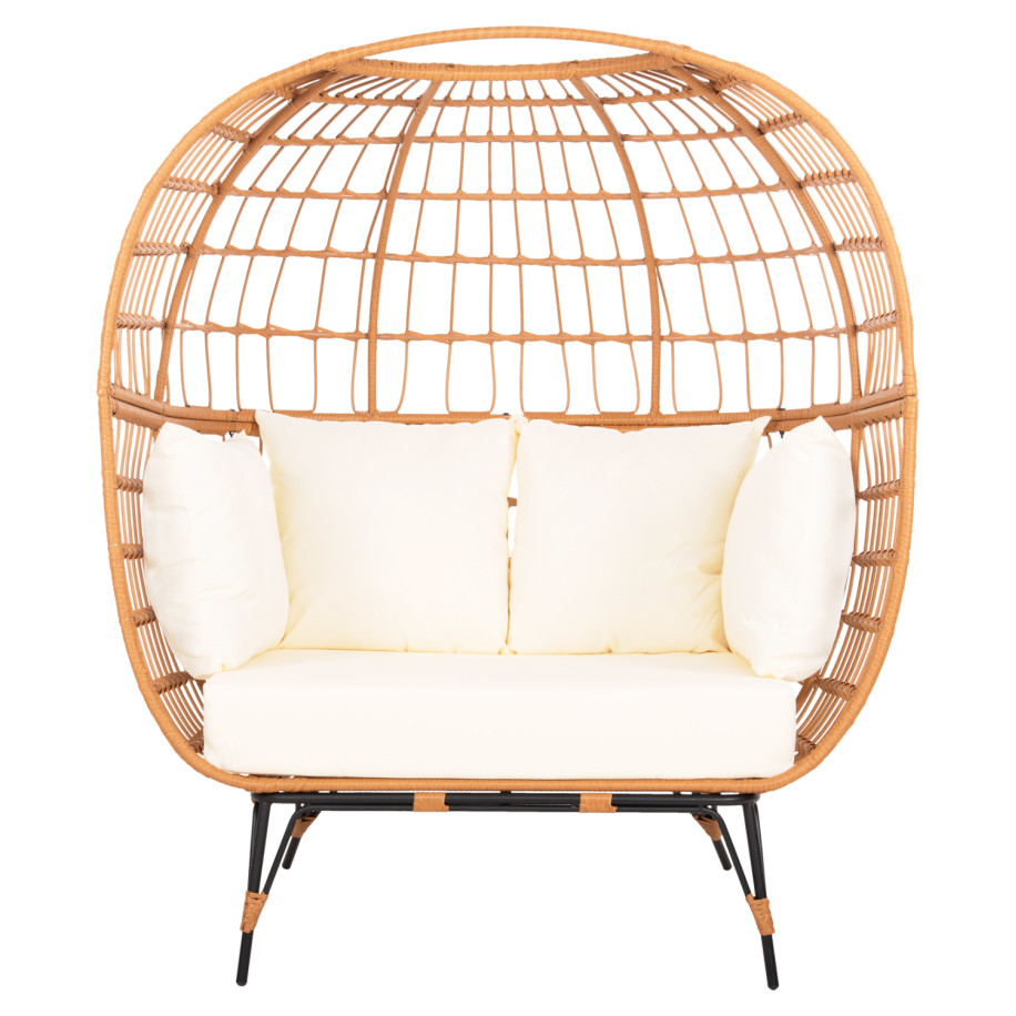 ARMCHAIR FOR TWO NEST TYPE RATTAN MIAMI HM5870.11 132.5x90x154H cm.