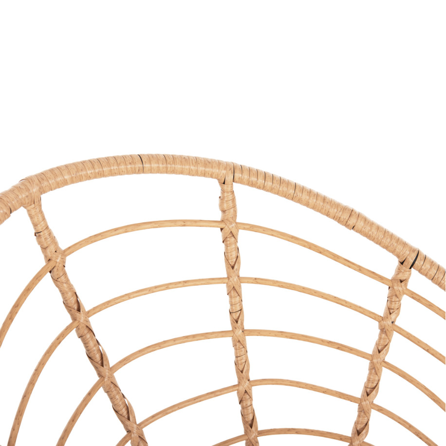 ARMCHAIR NEST-TYPE ALLEGRA HM5458.11 BLACK METAL-WICKER IN BEIGE 73x78x88H cm.