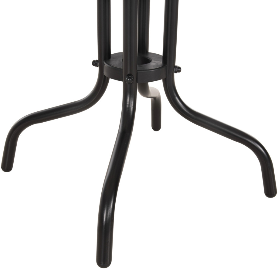 ΤΡΑΠΕΖΙ ΒΟΗΘΗΤΙΚΟ FIGO HM6067.03 ΜΕΤΑΛΛΙΚΟ ΜΑΥΡΟ-ΓΥΑΛΙΝΗ ΕΠΙΦΑΝΕΙΑ 45x45x51Yεκ