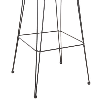 ΣΚΑΜΠΟ ΜΠΑΡ ΨΗΛΟ ALLEGRA HM5640.11 ΜΠΕΖ P.E. RATTAN-ΜΑΥΡΟ ΜΕΤΑΛΛΟ 54x55x108Υεκ.