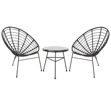 ΣΕΤ ΕΞΩΤΕΡΙΚΟΥ ΧΩΡΟΥ 3ΤΜΧ ALLEGRA HM21047.12 ΜΑΥΡΟ ΣΥΝΘ.RATTAN & ΜΕΤΑΛΛΟ