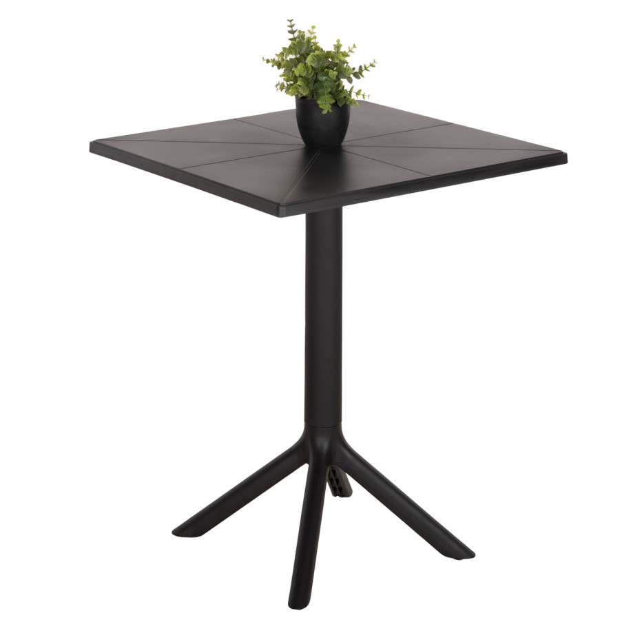 ΤΡΑΠΕΖΙ ΠΟΛΥΠΡΟΠΥΛΕΝΙΟΥ ΤΕΤΡΑΓΩΝΟ TERRIN HM6125.12 ΜΑΥΡΟ 60,5x60,5x76,5Υεκ.