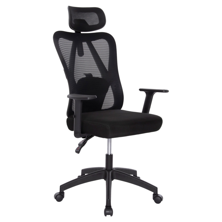 OFFICE CHAIR MEXER ΗΜ1195.01 BLACK MESH-BLACK METAL BASE 68x70x136Hcm.