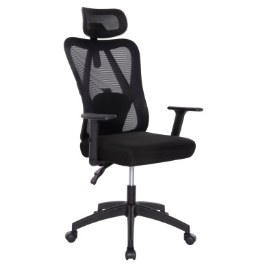 OFFICE CHAIR MEXER ΗΜ1195.01 BLACK MESH-BLACK METAL BASE 68x70x136Hcm.