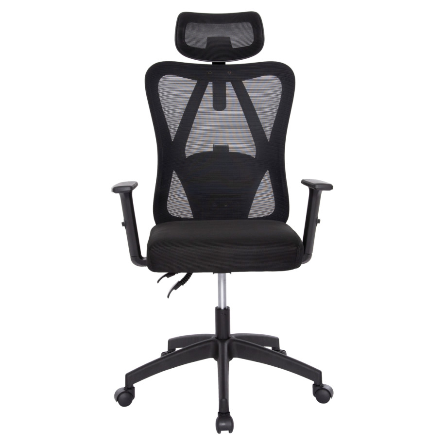 OFFICE CHAIR MEXER ΗΜ1195.01 BLACK MESH-BLACK METAL BASE 68x70x136Hcm.