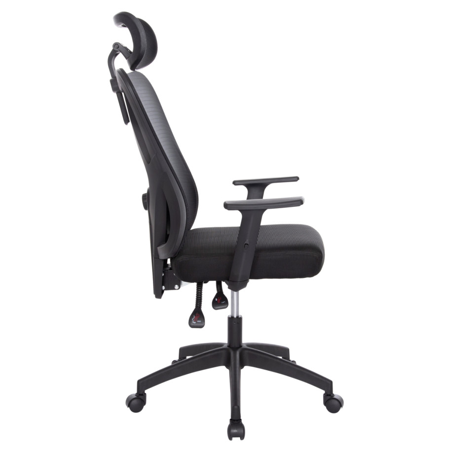 OFFICE CHAIR MEXER ΗΜ1195.01 BLACK MESH-BLACK METAL BASE 68x70x136Hcm.