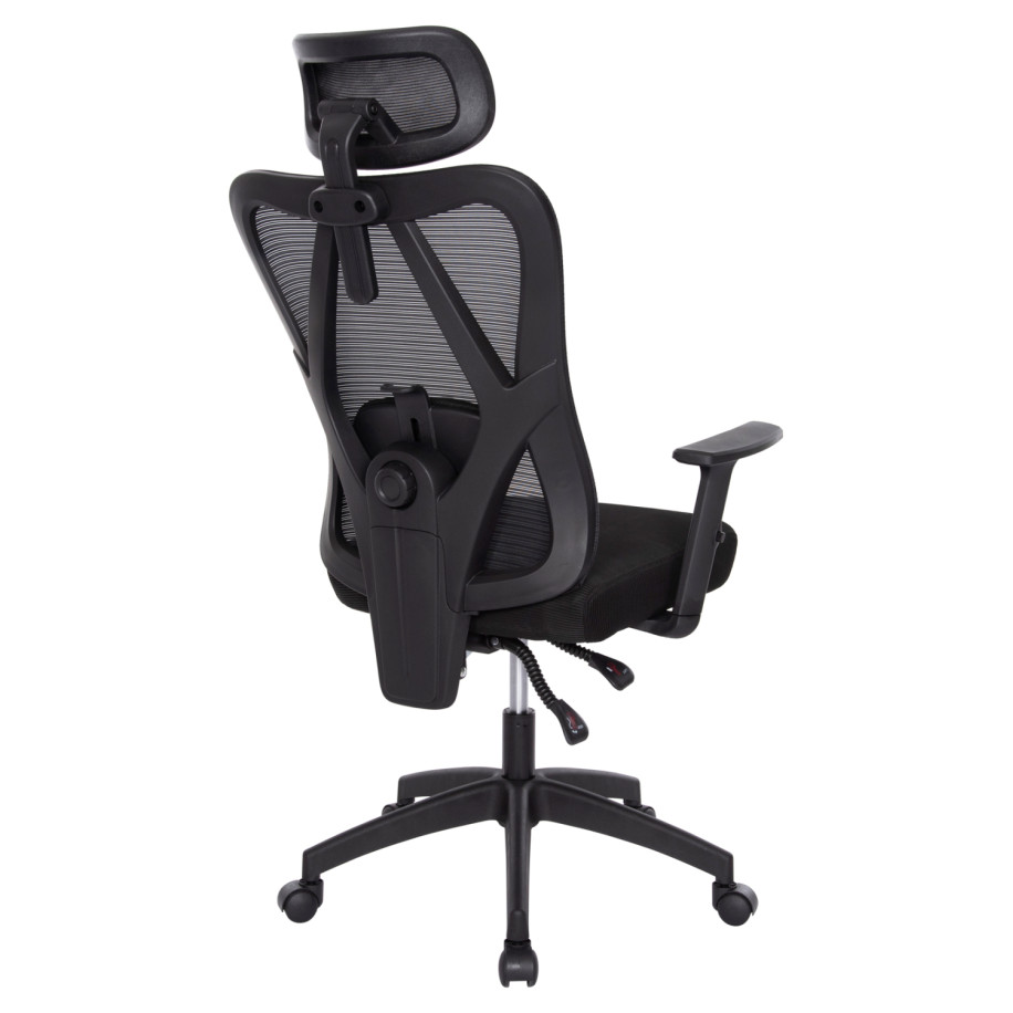 OFFICE CHAIR MEXER ΗΜ1195.01 BLACK MESH-BLACK METAL BASE 68x70x136Hcm.
