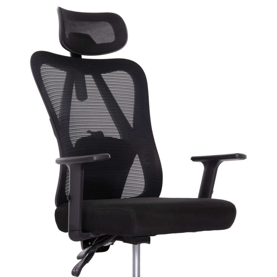 OFFICE CHAIR MEXER ΗΜ1195.01 BLACK MESH-BLACK METAL BASE 68x70x136Hcm.
