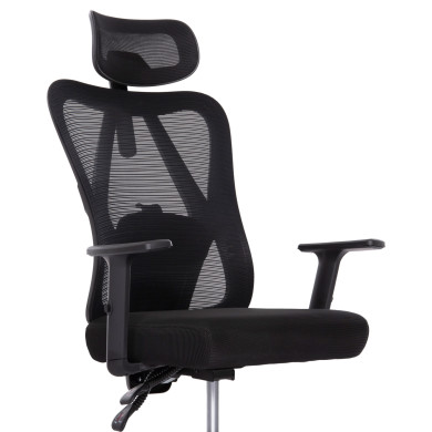 OFFICE CHAIR MEXER ΗΜ1195.01 BLACK MESH-BLACK METAL BASE 68x70x136Hcm.