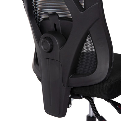 OFFICE CHAIR MEXER ΗΜ1195.01 BLACK MESH-BLACK METAL BASE 68x70x136Hcm.