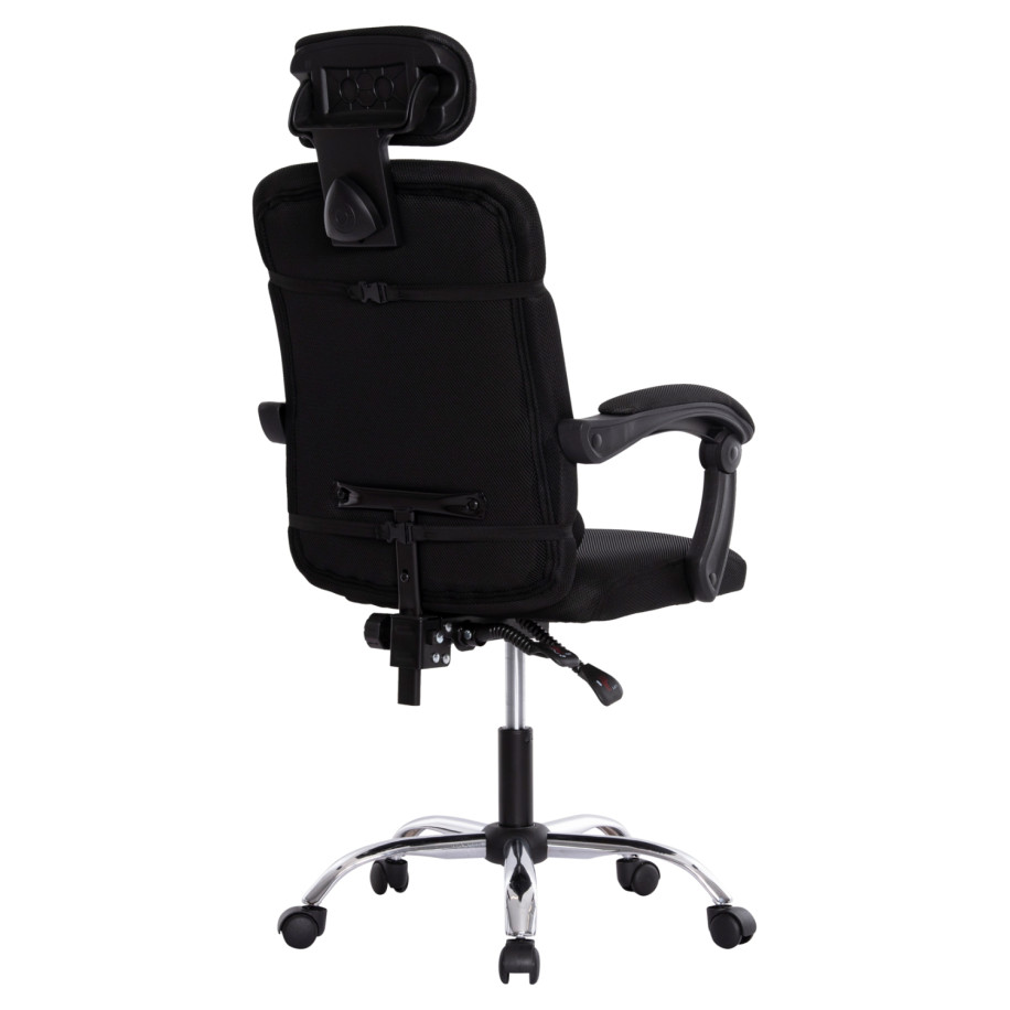 OFFICE CHAIR CRONER HM1196.01 BLACK MESH-BLACK METAL BASE 58x99x120Hcm.