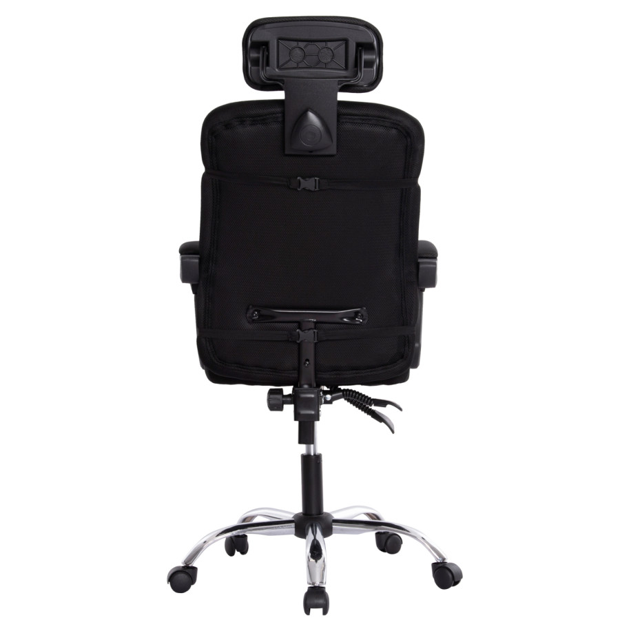 OFFICE CHAIR CRONER HM1196.01 BLACK MESH-BLACK METAL BASE 58x99x120Hcm.