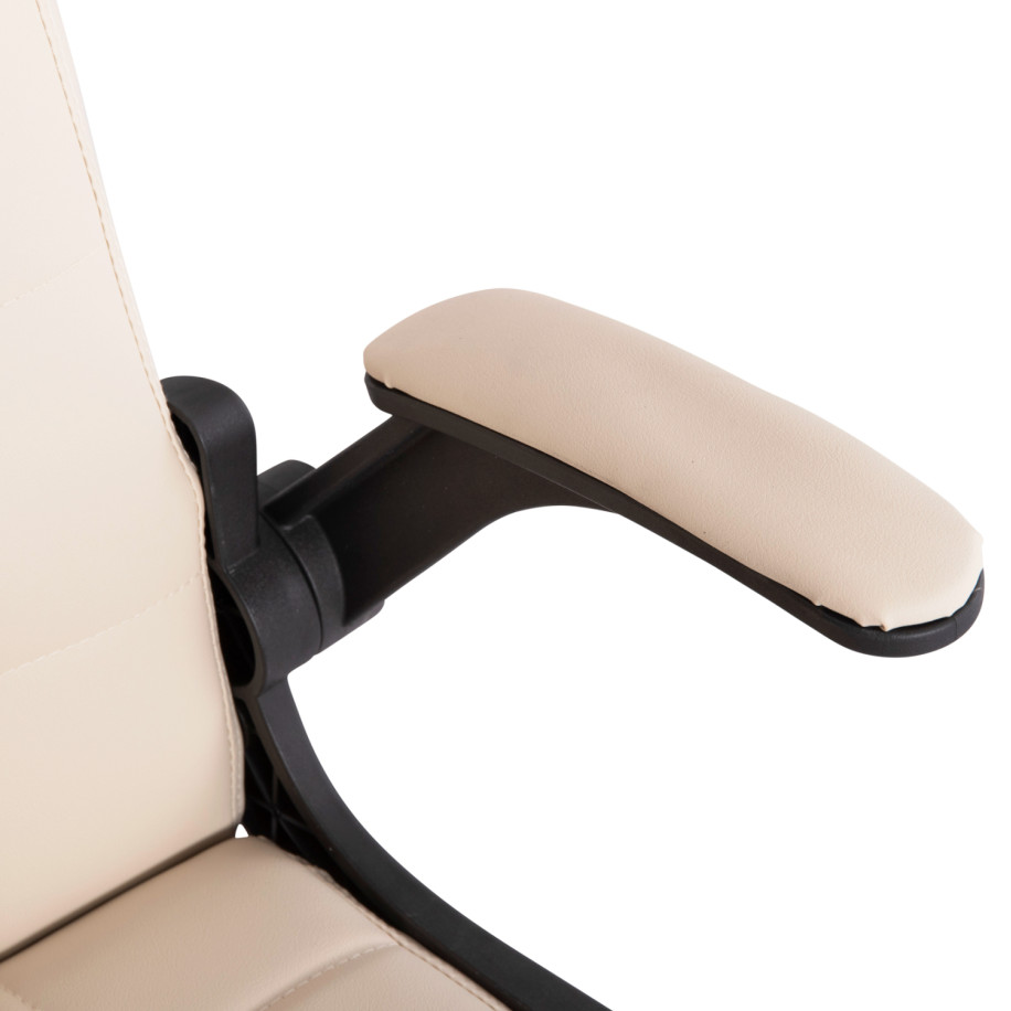 ΚΑΡΕΚΛΑ ΓΡΑΦΕΙΟΥ PORTIMA HM1197.04 ΜΠΕΖ PVC-ΜΑΥΡΟΣ ΣΚΕΛΕΤΟΣ & ΒΑΣΗ 66.5x57x97Υεκ