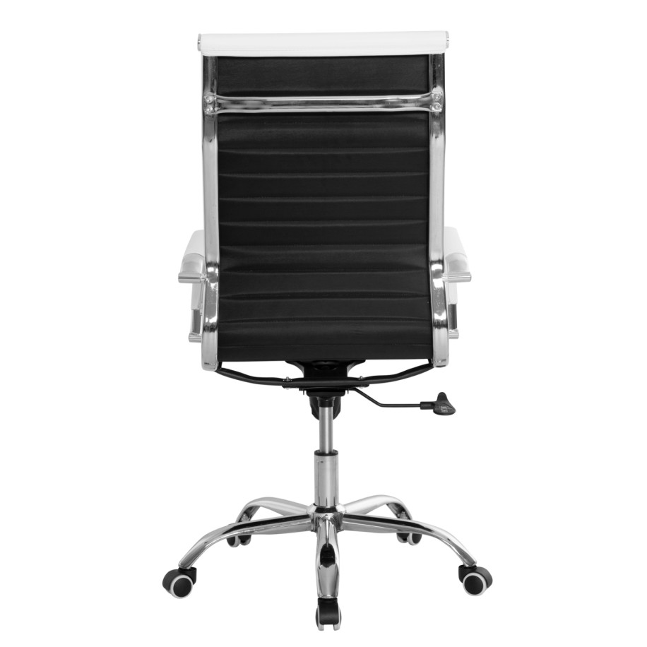 MANAGER'S OFFICE CHAIR BOSS HM1059.32 WHITE PU-CHROMED METAL FRAME AND BASE 53x57x109Hcm.