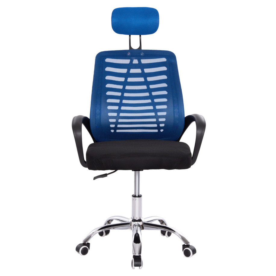 OFFICE CHAIR TRAIL2 HM1193.36 BLUE & BLACK MESH FABRIC-CHROME BASE 61x61x116Hcm.
